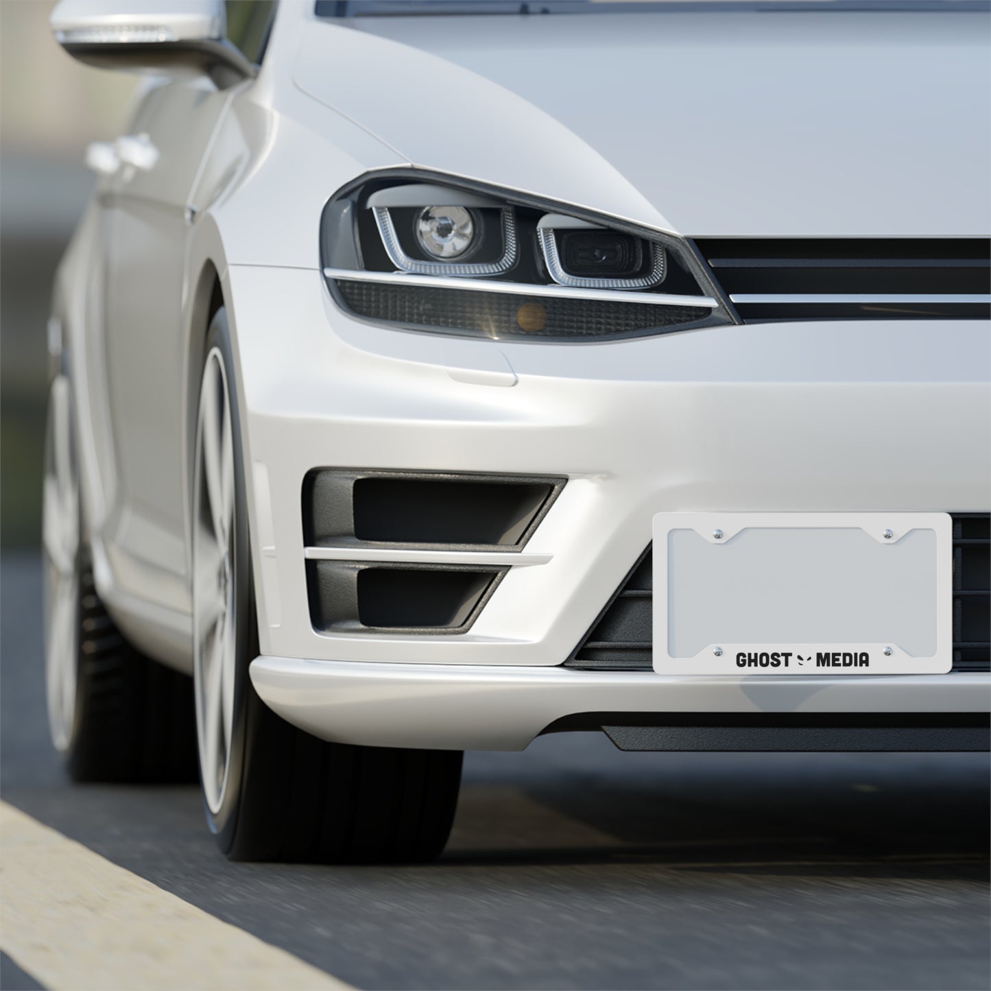 "Ghost Media" Metal License Plate Frame