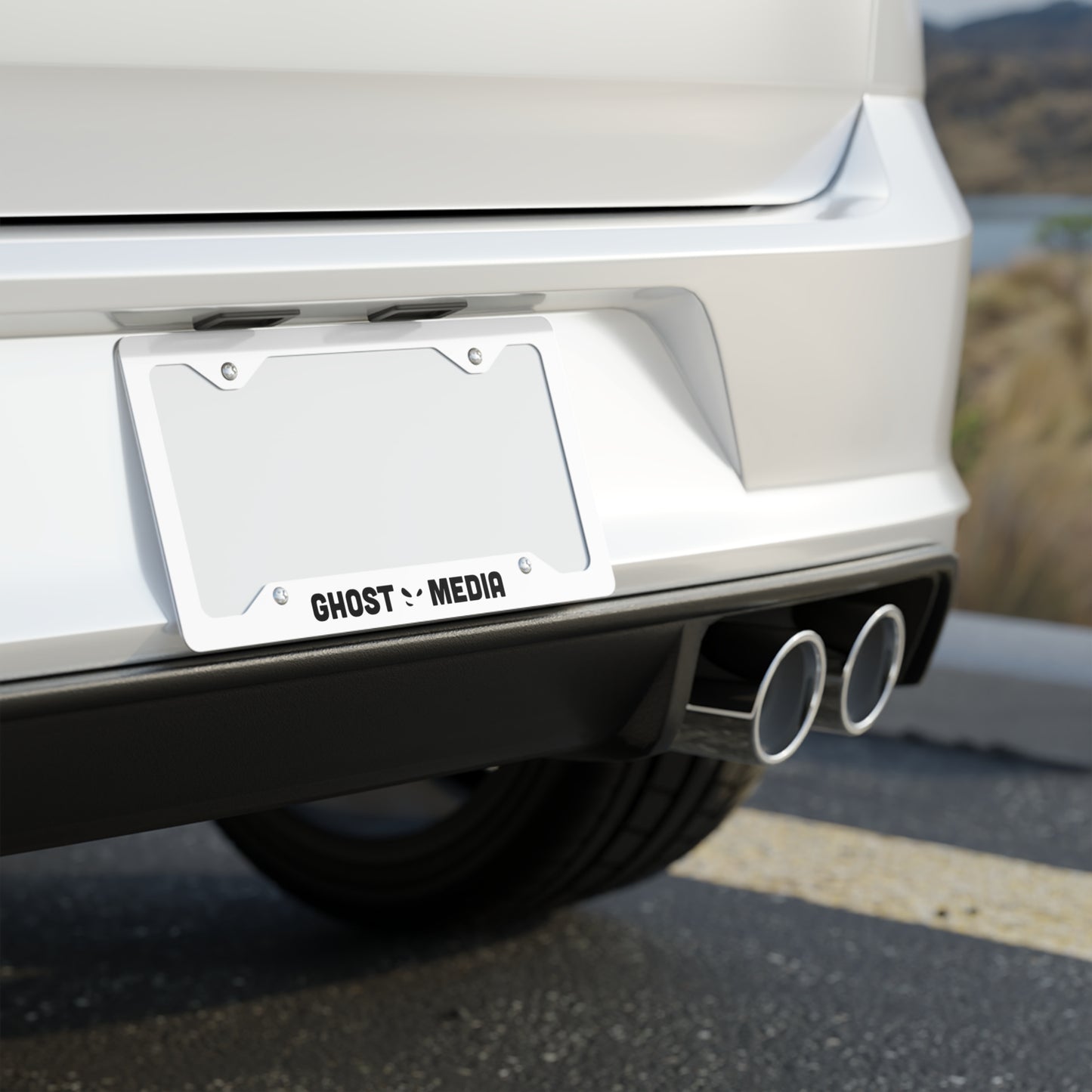 "Ghost Media" Metal License Plate Frame