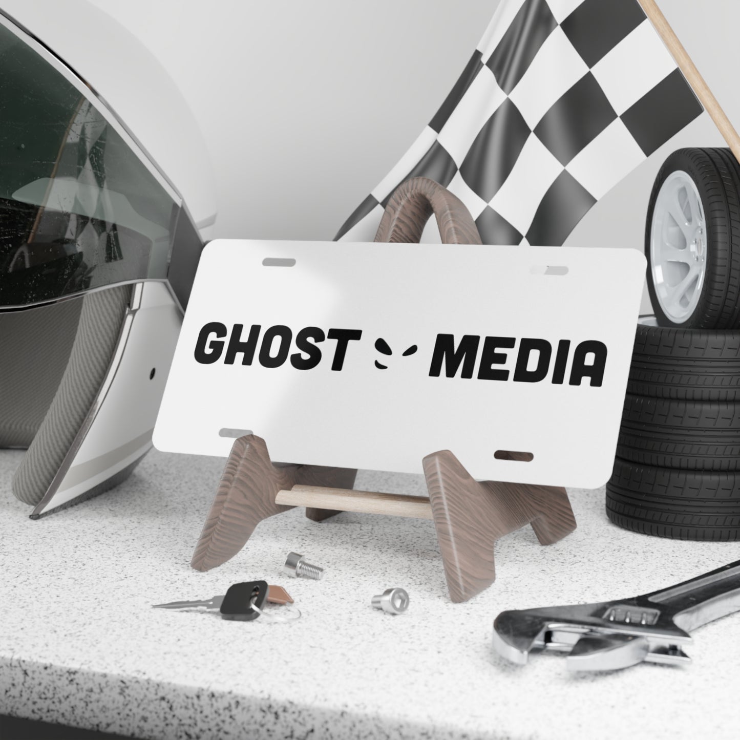 "Ghost Media" Vanity Plate