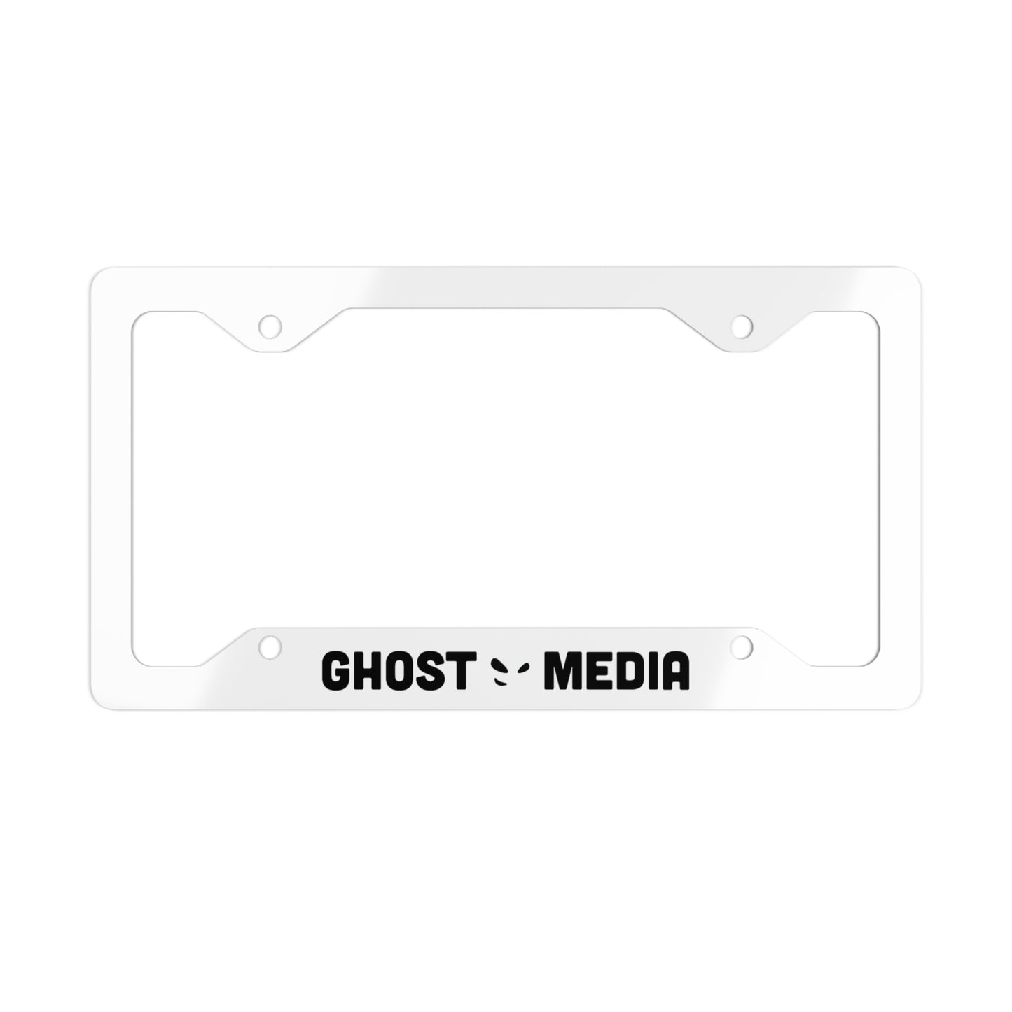 "Ghost Media" Metal License Plate Frame